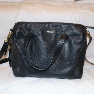 Fossil Sydney Satchel in Navy (Dark Blue)